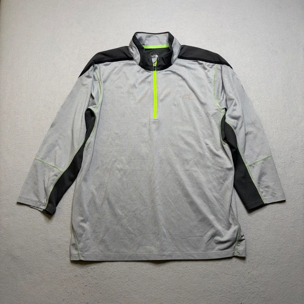 The North Face 1/4 Zip Pullover Mens L Gray FlashDry-XD Long Sleeve Active Shirt